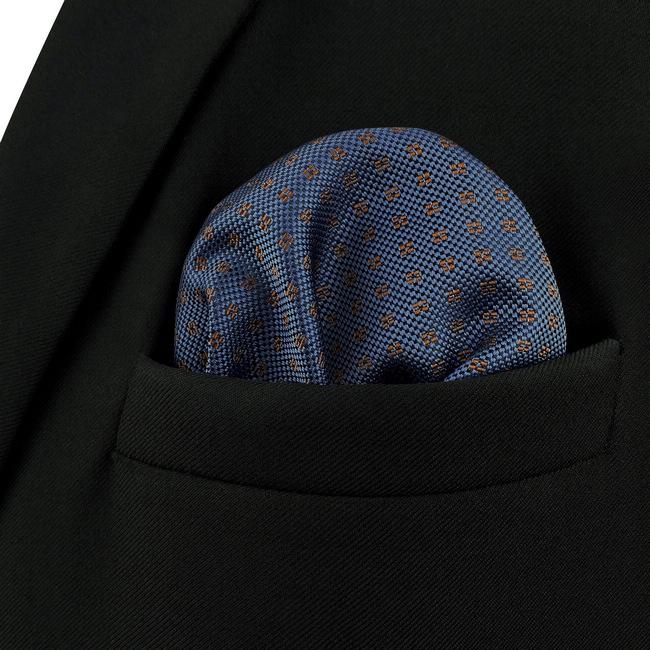 shlax & wing AH60 Navy Blue Dots Mens Pocket Square Party Fashion Business Groom Handkerchief Tienda de fábrica