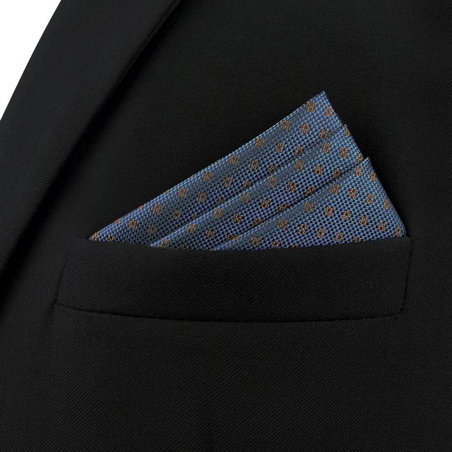 shlax & wing AH60 Navy Blue Dots Mens Pocket Square Party Fashion Business Groom Handkerchief Tienda de fábrica