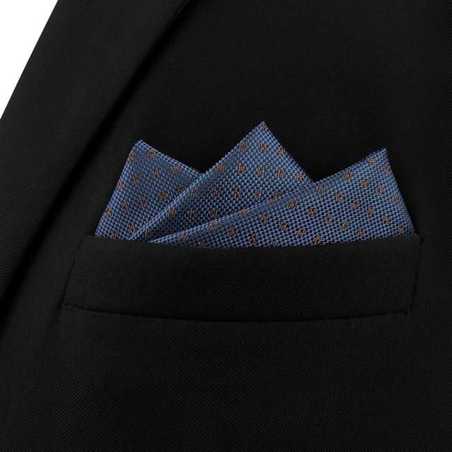 shlax & wing AH60 Navy Blue Dots Mens Pocket Square Party Fashion Business Groom Handkerchief Tienda de fábrica