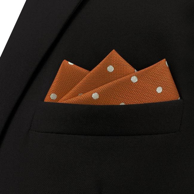 shlax & wing AH64 Orange Dots Mens Pocket Square Fashion Classic Wedding Party Gift Handkerchief En oferta