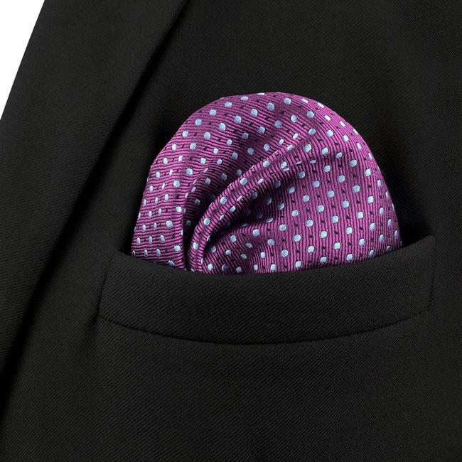shlax & wing AH66 Purple Dots Mens Pocket Square Fashion Wedding Acceossories Classic Party Handkerchief Descuentos del mes