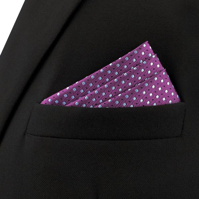 shlax & wing AH66 Purple Dots Mens Pocket Square Fashion Wedding Acceossories Classic Party Handkerchief Descuentos del mes
