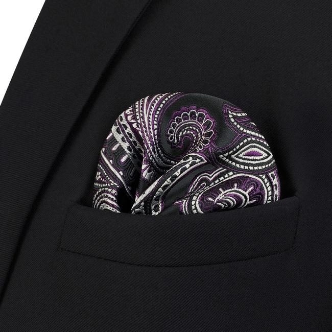 shlax & wing AH72 Dark Purple Paisley Mens Handkerchief Fashion Classic Wedding Party Gift Handkerchief Descuento por venta flash
