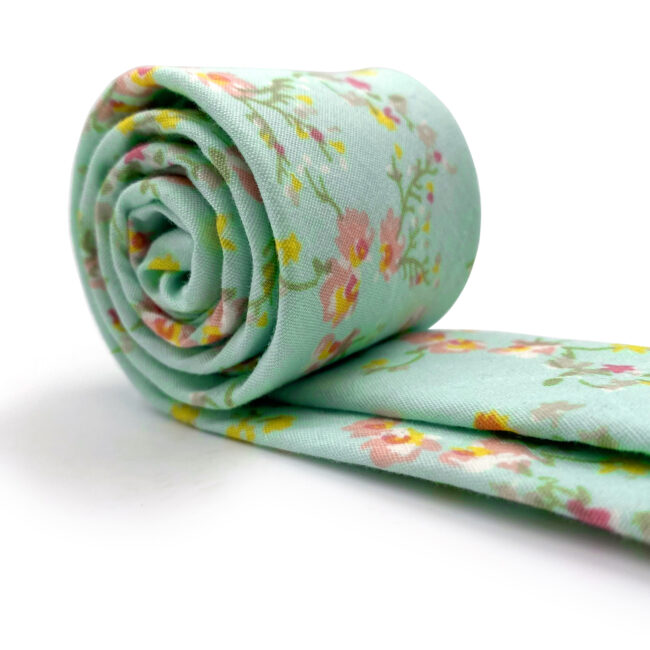 shlax & wing Green Floral Men’s Skinny Necktie Cotton 6cm Gift Wedding Party Casual Gravatas Grandes ahorros