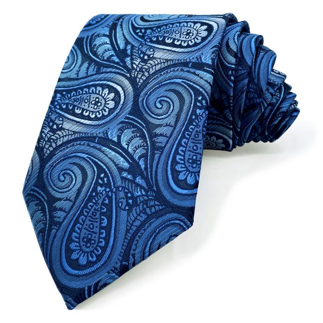 shlax & wing J1 Blue Paisley Mens Neckties Set Business Ties Classic Gift Fashion Pocket Square Wedding Rebajas de fin de temporada
