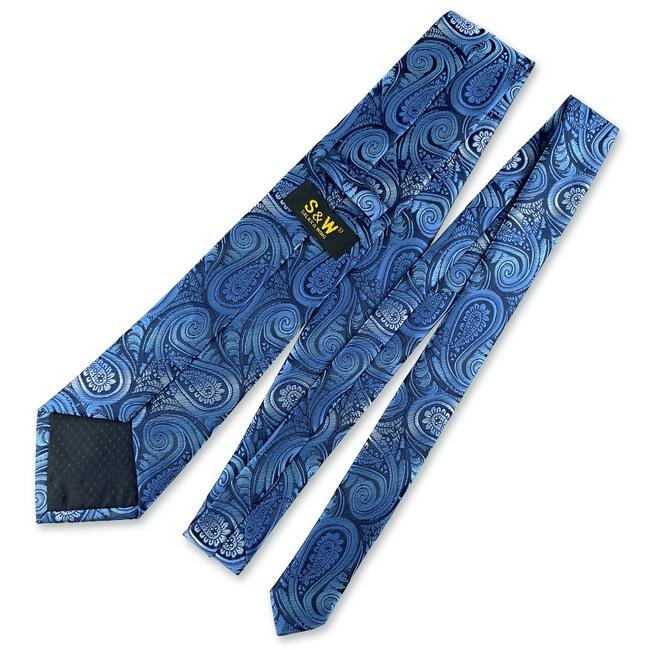 shlax & wing J1 Blue Paisley Mens Neckties Set Business Ties Classic Gift Fashion Pocket Square Wedding Rebajas de fin de temporada