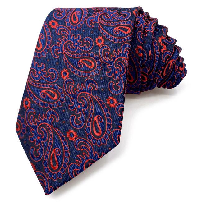 shlax & wing J15 Mens Neckties Navy Blue Red Paisley Wedding Party Fashion 63″ Ties for Male Classic Novelty Precio ultrabajo
