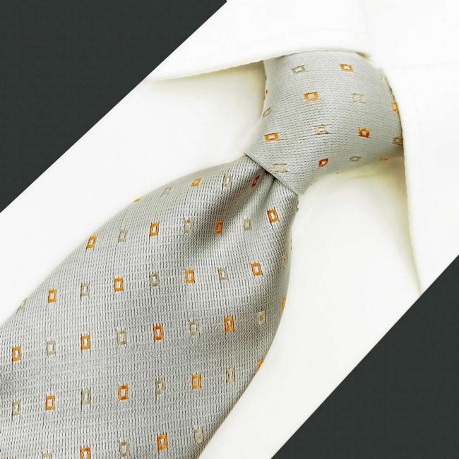 shlax & wing J4 Mens Neckties Geometric Gray Orange Fashion Wedding Dress Acceossories En línea