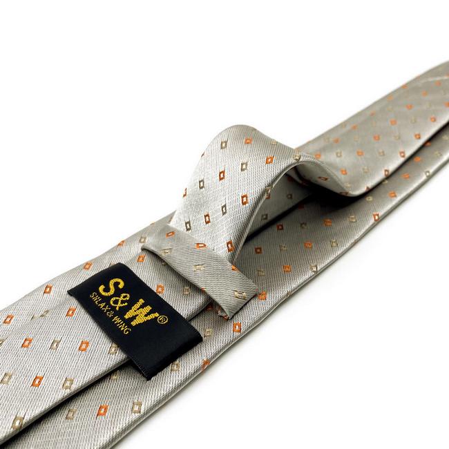 shlax & wing J4 Mens Neckties Geometric Gray Orange Fashion Wedding Dress Acceossories En línea
