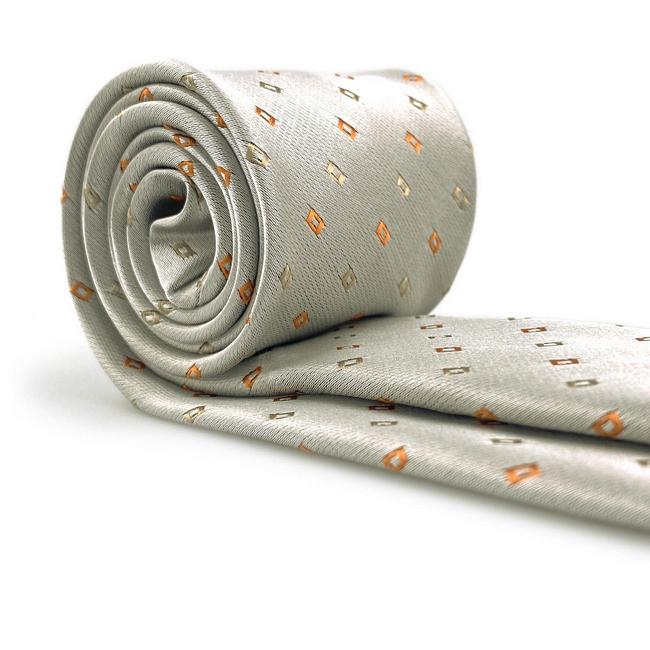shlax & wing J4 Mens Neckties Geometric Gray Orange Fashion Wedding Dress Acceossories En línea