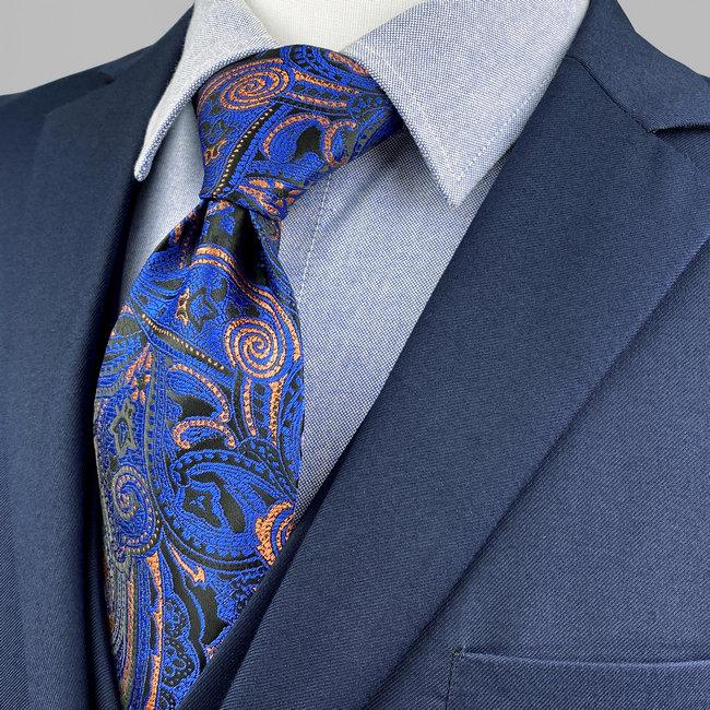 shlax & wing J9 Blue Paisley Mens Neckties Wedding Fashion Extra Long Size Party Business Classic Ties for Male Hanky Set Cufflinks Outlet