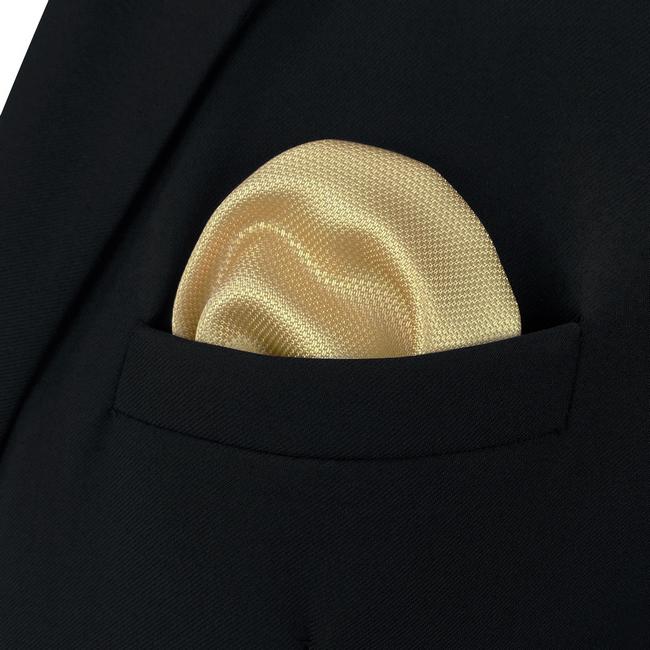 shlax & wing AH80 Light Yellow Solid Mens Pocket Square Fashion Gift Wedding Handkerchief Classic Ventas relámpago