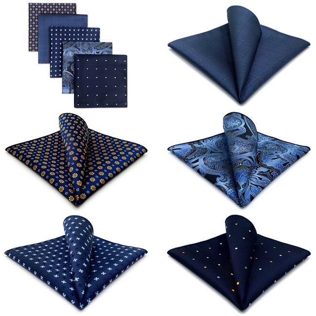 shlax & wing 5 Pieces Assorted Fashion Mens Pocket Square Classic Handkerchiefs Set 2-43 Rebajas top