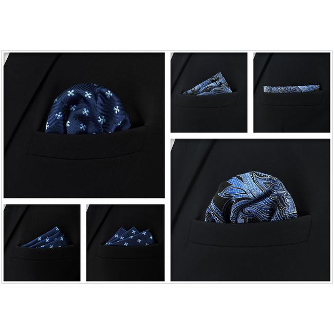 shlax & wing 5 Pieces Assorted Fashion Mens Pocket Square Classic Handkerchiefs Set 2-43 Rebajas top