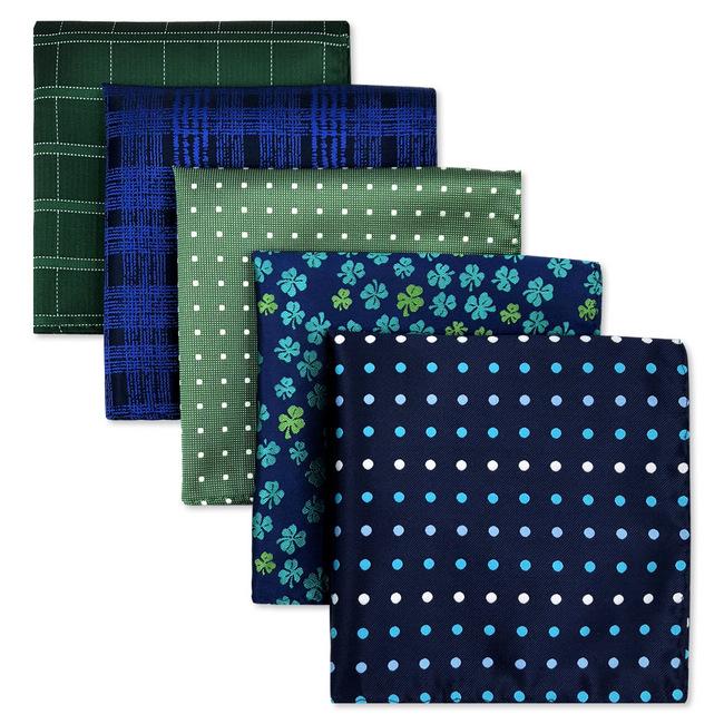 shlax & wing 5 Pieces Assorted Fashion Mens Pocket Square Classic Handkerchiefs Set 1 Envío gratis