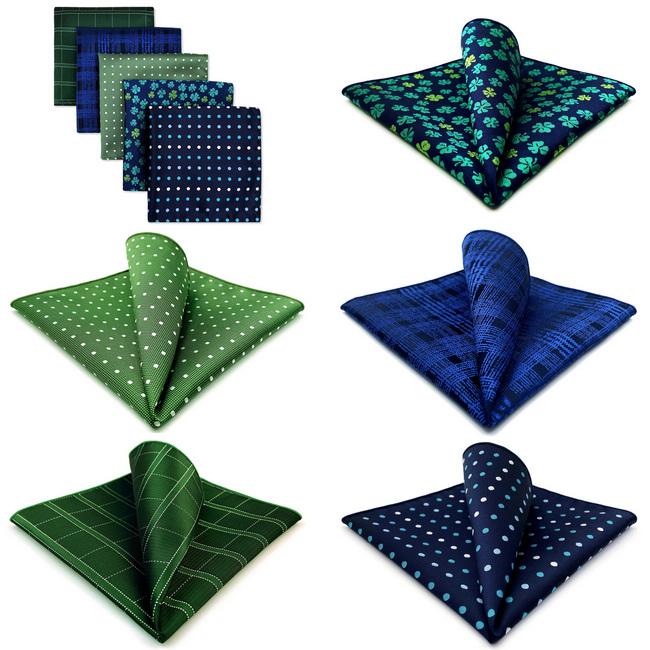 shlax & wing 5 Pieces Assorted Fashion Mens Pocket Square Classic Handkerchiefs Set 1 Envío gratis