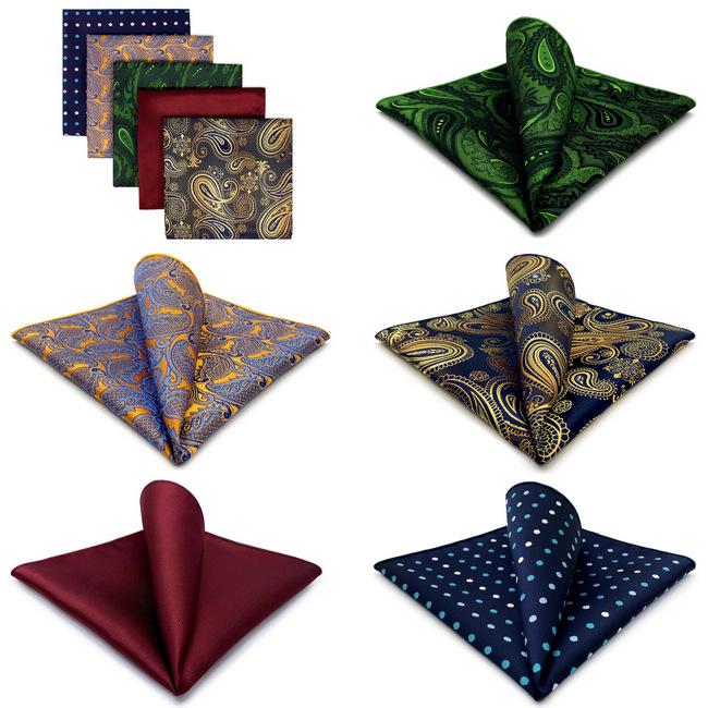 shlax & wing 5 Pieces Assorted Fashion Mens Pocket Square Classic Handkerchiefs Set 2-17 Envío gratis