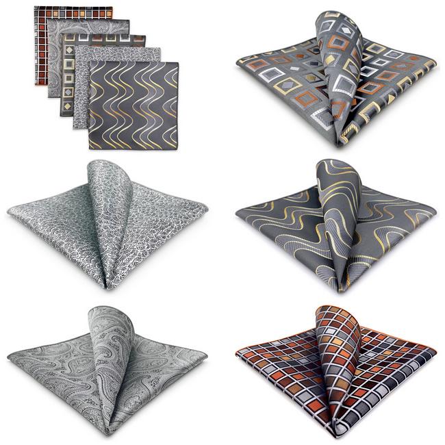 shlax & wing 5 Pieces Assorted Fashion Mens Pocket Square Classic Handkerchiefs Set 2-80 ÚLTIMAS EDICIONES