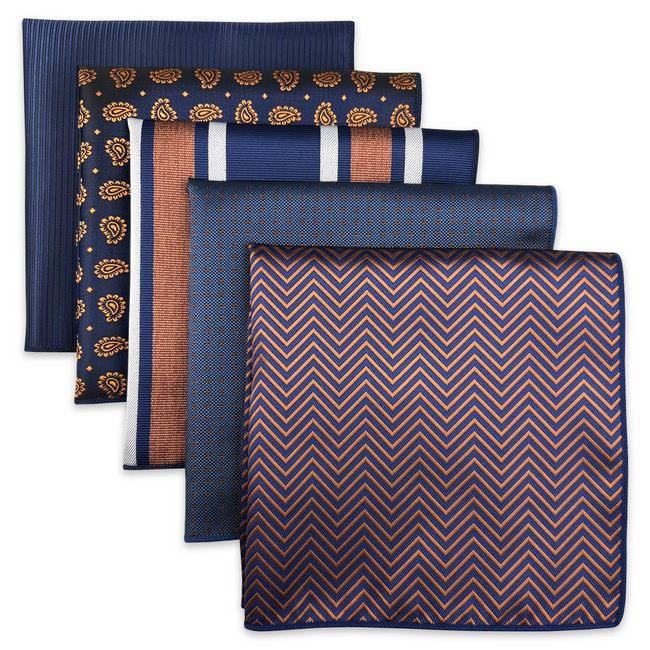 shlax & wing 5 Pieces Assorted Fashion Mens Pocket Square Classic Handkerchiefs Set 2-82 Último día