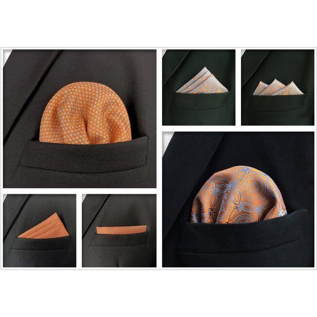 shlax & wing 5 Pieces Assorted Fashion Mens Pocket Square Classic Handkerchiefs Set 2-71 Precio de fábrica