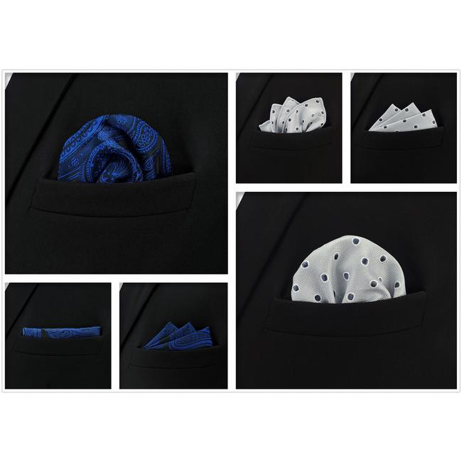 shlax & wing 5 Pieces Assorted Fashion Mens Pocket Square Classic Handkerchiefs Set 2-21 Promoción por tiempo limitado