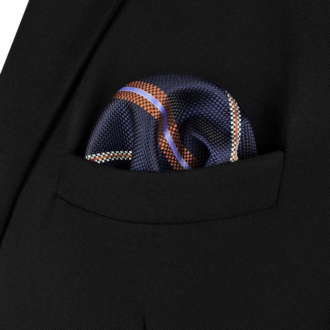shlax & wing AH97 Blue Striped Mens Pocket Square Gift Fashion Party Novelty Business Handkerchief Solo queda un día