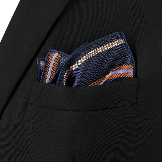 shlax & wing AH97 Blue Striped Mens Pocket Square Gift Fashion Party Novelty Business Handkerchief Solo queda un día
