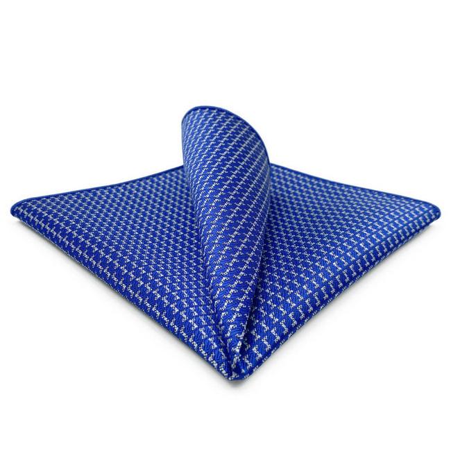 shlax & wing BH35 Blue Houndstooth Mens Pocket Square Business Acceossories Liquidación
