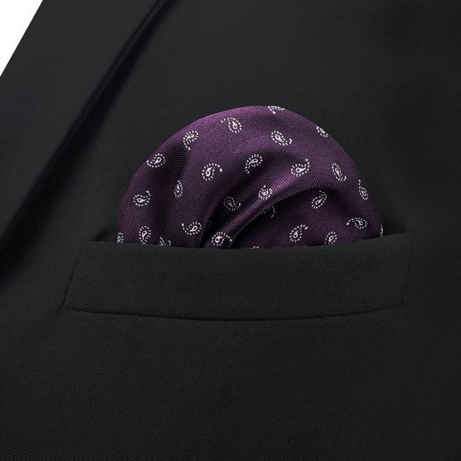 shlax & wing BH36 Purple Plum Paisley Mens Pocket Square Classic Fashion Business Groom Envío internacional gratuito