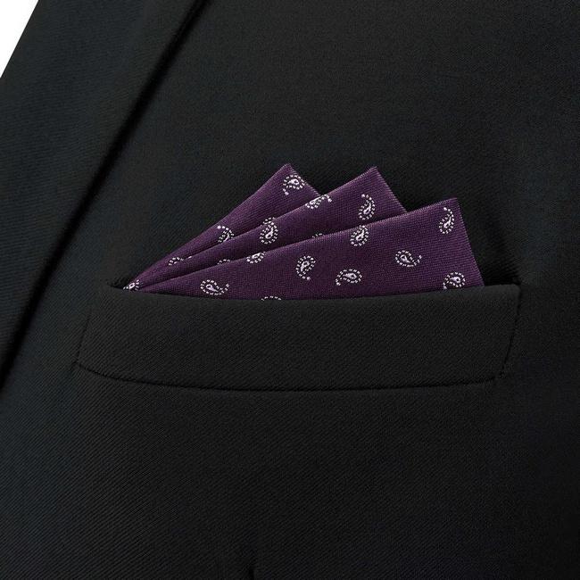 shlax & wing BH36 Purple Plum Paisley Mens Pocket Square Classic Fashion Business Groom Envío internacional gratuito