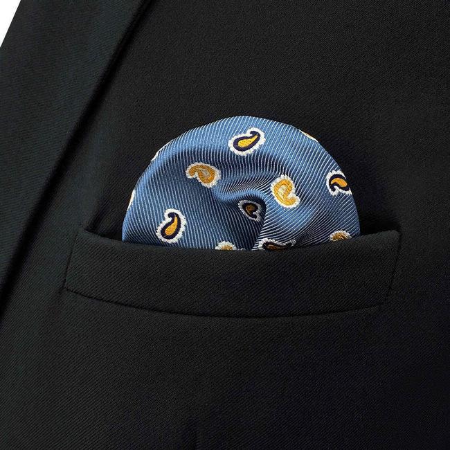 shlax & wing BH48 Royal Blue Paisley Mens Pocket Square Business Wedding Handkerchief Groom Ahorra y exporta