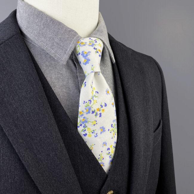 shlax & wing White Floral Men’s Skinny Necktie Cotton 6cm Gift Wedding Party Casual Gravatas Descuento por venta flash