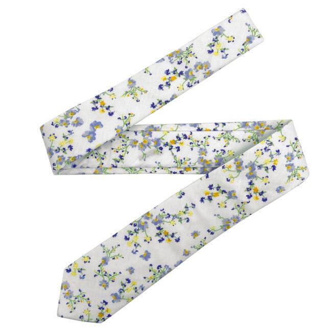 shlax & wing White Floral Men’s Skinny Necktie Cotton 6cm Gift Wedding Party Casual Gravatas Descuento por venta flash