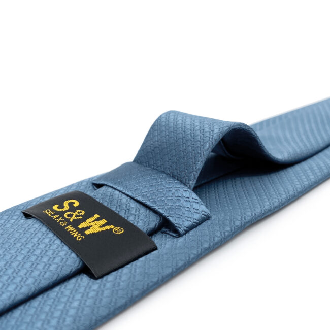 shlax & wing H28 Blue Solid Men Necktie Set Silk Fashion Ties for male Wedding Extra Long Size 63″ Gift Hanky Ofertas especiales