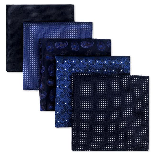 shlax & wing 5 Pieces Assorted Fashion Mens Pocket Square Classic Handkerchiefs Set 2-24 En línea