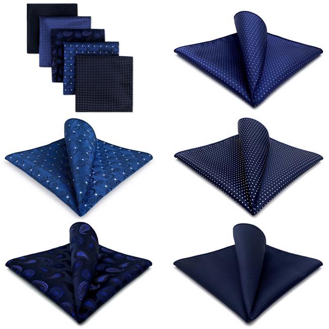 shlax & wing 5 Pieces Assorted Fashion Mens Pocket Square Classic Handkerchiefs Set 2-24 En línea