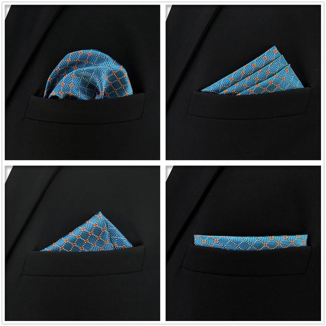 shlax & wing 5 Pieces Assorted Fashion Mens Pocket Square Classic Handkerchiefs Set 2-25 Outlet