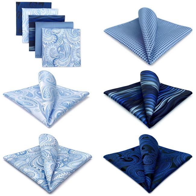 shlax & wing 5 Pieces Assorted Fashion Mens Pocket Square Classic Handkerchiefs Set 2-30 Outlet online