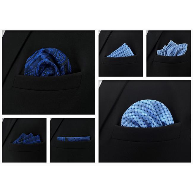 shlax & wing 5 Pieces Assorted Fashion Mens Pocket Square Classic Handkerchiefs Set 2-30 Outlet online