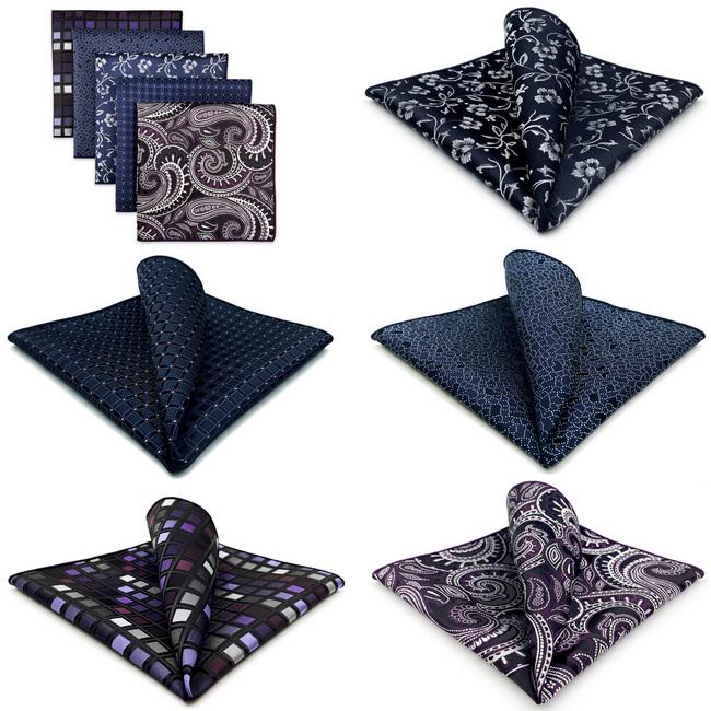 shlax & wing 5 Pieces Mens Pocket Square Lot Assorted Classic Handkerchiefs 1-75 Rebajas