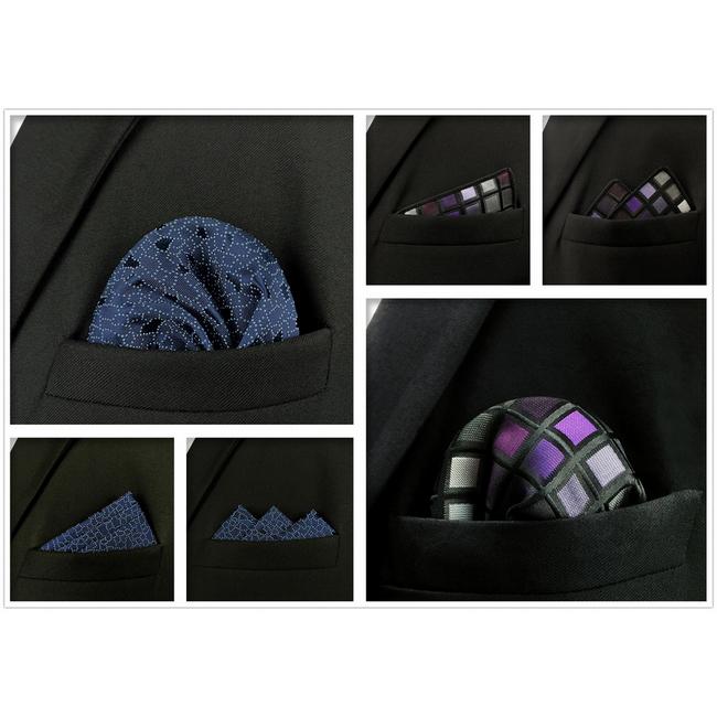 shlax & wing 5 Pieces Mens Pocket Square Lot Assorted Classic Handkerchiefs 1-75 Rebajas