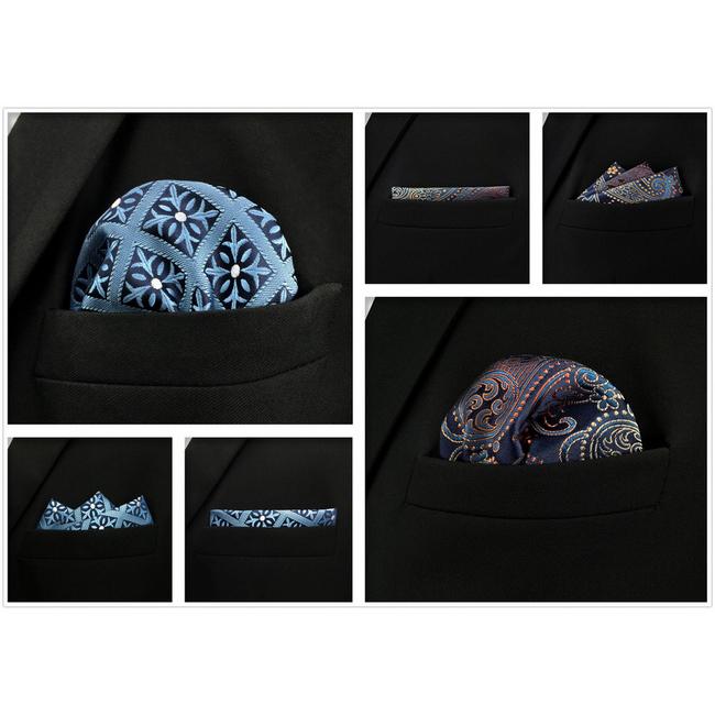 shlax & wing 5 Pieces Mens Pocket Square Pack Assorted Fashion Handkerchiefs Set 58 Gran oferta