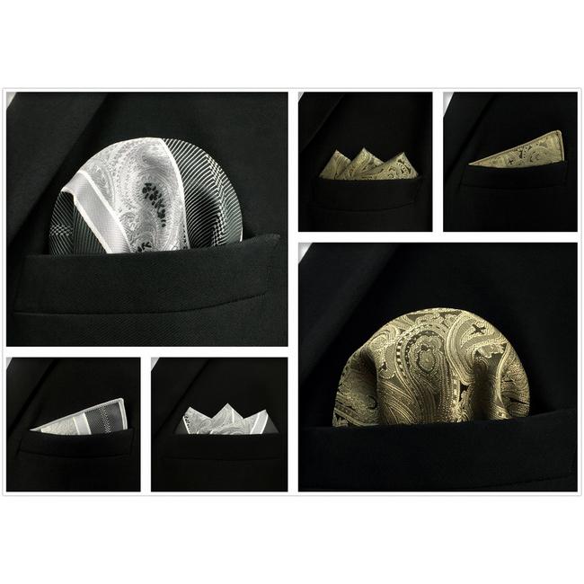 shlax & wing 5 Pieces Mens Pocket Square Set Assorted Fashion Handkerchiefs 1-48 Rebajas baratas