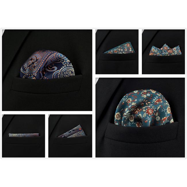 shlax & wing Mens Pocket Square Set 5 Pieces Assorted Classic Handkerchiefs 1-74 Rebajas de fábrica