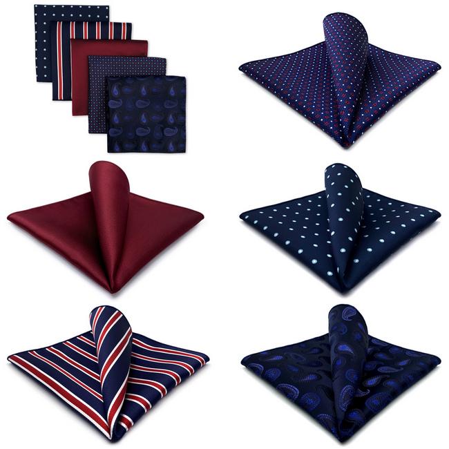 shlax & wing Mens Pocket Square Set 5 Pieces Assorted Classic Handkerchiefs 2-48 Los más vendidos