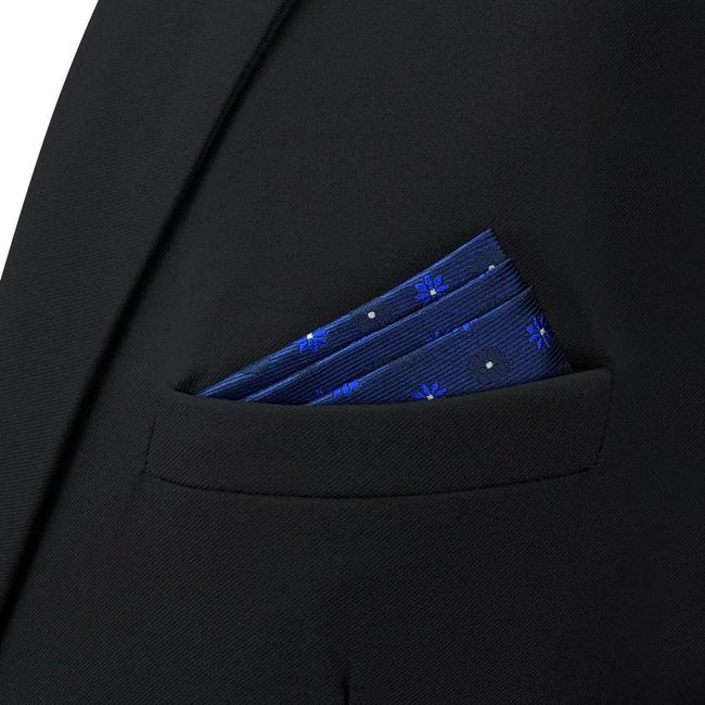 shlax & wing BH56 Blue Floral Mens Pocket Square Classic Fashion Handkerchief Wedding Descuento