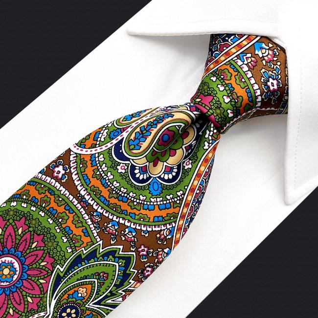 shlax & wing U31 Paisley Multicolor Red Green Yellow Blue Mens Ties Necktie 100% Silk Printing Handmade New Solo queda un día