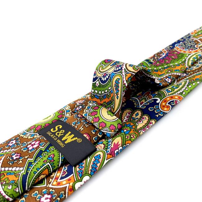 shlax & wing U31 Paisley Multicolor Red Green Yellow Blue Mens Ties Necktie 100% Silk Printing Handmade New Solo queda un día