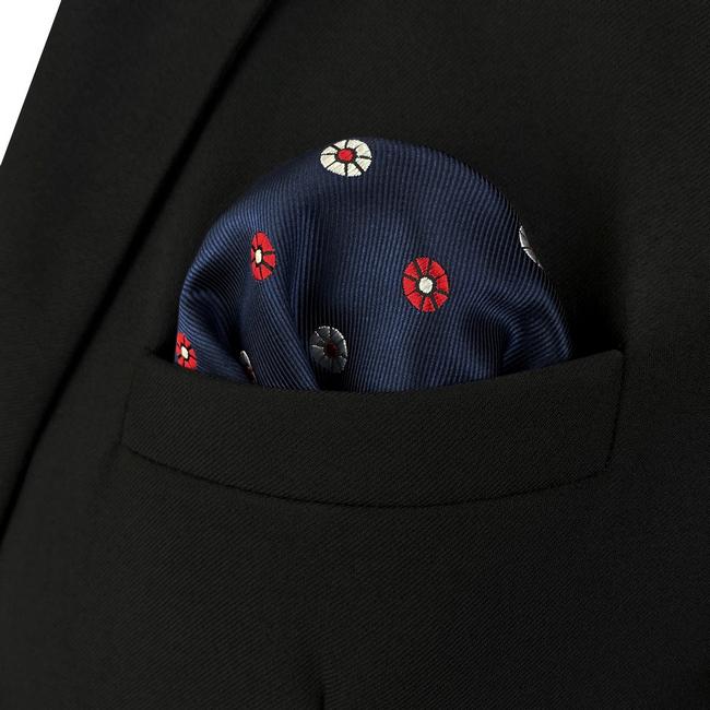 shlax & wing AH98 Blue Floral Mens Pocket Square Classic Fashion Handkerchief Acceossories Wedding Precios de Black Friday