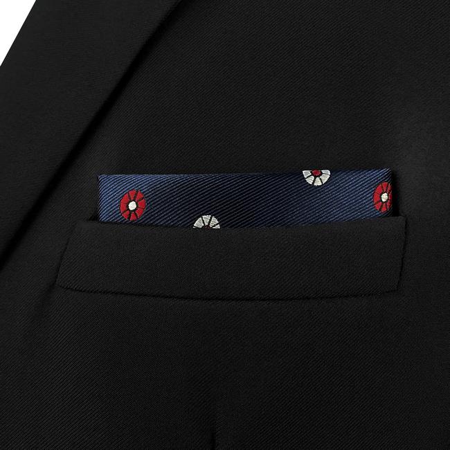 shlax & wing AH98 Blue Floral Mens Pocket Square Classic Fashion Handkerchief Acceossories Wedding Precios de Black Friday